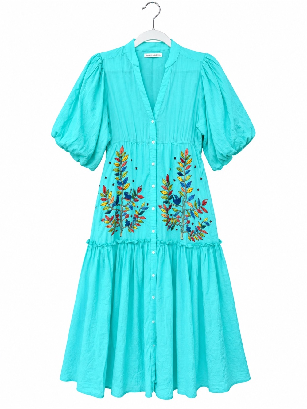 Anouk Grewal Maxi Dress Anthropologie Cotton Prairie Cottagecore long birds